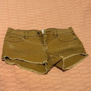 Women's Tan Distressed Shorts